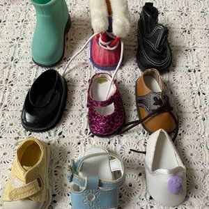 American Girl Single Shoes Slippers Boots Sandals - Lot of 9 - NICE!